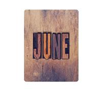 XYHH Metal Tin Sign-The Word June Concept and Theme Written in Vintage Wooden Letterpress Type on A Back-Metal Tin Sign Retro Home Kitchen Office Garden Garage Wall Decor Tin Plaque CYY40x30cm