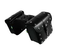 XYHZMZ 2PCS Universal Motorcycle Saddle Bags Pu Side Tool Bag Luggage Black for Touring Sportster XL883 XL1200