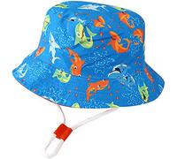 XYIYI Baby Kids Shark Bucket Hat Adjustable Sun Hats Breathable Beach Hat for 1-2 Years Old Boys Girls (Light Blue)