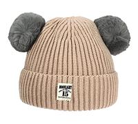 XYIYI Baby Kids Winter Warm Knit Hat Infant Toddler Crochet Fur Pom Beanie Cap for 6-24Months Boys Girls (Khakii)