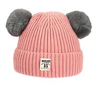 XYIYI Baby Kids Winter Warm Knit Hat Infant Toddler Crochet Fur Pom Beanie Cap for 6-24Months Boys Girls (Pink)