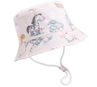 XYIYI Baby Light Pink Flamingo Zebra Bucket Hat Adjustable Sun Hats Breathable Beach Hat for 1-2 Years Old Girls