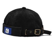 XYIYI Men Corduroy Brimless Hats Docker Cap Sailor Cap Worker Hat Rolled Cuff Retro Beanie Hat