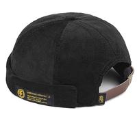 XYIYI Men Corduroy Brimless Hats Docker Cap Sailor Cap Worker Hat Rolled Cuff Retro Beanie Hat