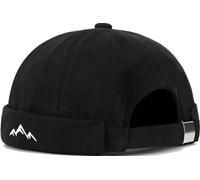 XYIYI Mountain Black Mens Docker Cap Brimless Hats Skullcap Worker Sailor Cap Rolled Cuff Retro Beanie Hat