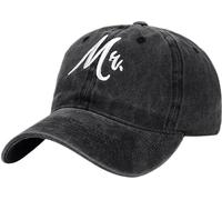 XYIYI Mr Black Vintage Washed Distressed Baseball Cap Adjustable Cotton Dad Hat for Women Men