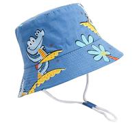 XYIYI Toddler Kids Blue Cartoon Crocodiles Bucket Hat Adjustable Sun Hats Breathable Beach Hat for 4-8 Years Old Boys