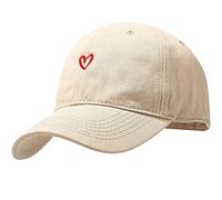 XYIYI Unisex Classic Cotton Baseball Cap Adjustable Baseball Cap, Heart Beige, One Size