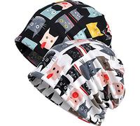 XYIYI Womens Beanie Chemo Headwear Hat Stretch Infinity Scarf Head Wrap Cap Cancer Hats (2pcs Cat-F)
