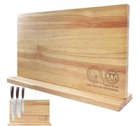 XYJ Authentic Since 1986 Magnetic Knife Block, Powerful Double-Sided Wooden Magnetic Knife Holder, Cutlery Display, Universal Kitchen Knife Stand Storage Rack Without Knives