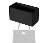 XYJG Silk Bag Organiser Insert Fits Hermes Kelly Pochette/Mini/20/25/28/32/35/40, Luxury Handbag Organiser &Tote Shaper Insert (KL25,Black)