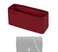 XYJG Silk Handbag Insert Organiser for Chanel Diana S/M Bags, Luxurious Bag Tote Insert, Women Handbag Organiser (Medium, Wine Red)