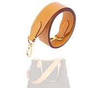 XYJG Vachetta Leather Strap for LV Neverfull Bag,Double Sided Usable Cowhide Crossbody Purse Strap for Handbag, Beeswax, 【39.4inch Long】,1.6inch Wide