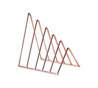 XYJIAOU2026 File Holder File Folder Sorter Non Skid Desk Triangle Bookshelf Bookend Organizer for Recipe Office(Rose Golden)
