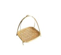 XYJIAOU2026 Fruit Baskets 1/2/3 Layer Handwoven Fruit Basket Decorative Standing Tray Storage for Kitchen(Small)