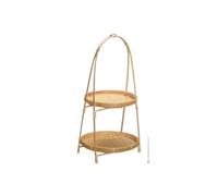 XYJIAOU2026 Fruit Baskets 1/2/3 Layer Handwoven Fruit Basket Food Decorative Standing Tray for Kitchen(Medium)