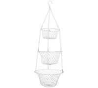 XYJIAOU2026 Fruit Baskets 3 Tier Wall Hanging Fruit Basket Storage Baskets Wire Organizing Mount Organizer Black Dish Hammock