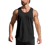 XYKJFIT 1 Pack Tank Tops Men Gym Workout Sleeveless Vest Shirt Breathable Bodybuilding Muscle Tank Top for Men Black