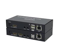 XYKJOBC KVM Extender 4K 120M, HDMI USB Extender Over Cat5e/6 Ethernet Cable, Supports Keyboard Mouse, Black