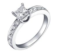 Xylara Womens Wedding Ring Band White Gold, with Moissanite Size H-V