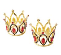 Xylarnoveth Eleggua Crown 2-Pack Set - Santería Corona de Santos for Ifá Rituals and Orisha Shrine | Small Red and Black Crown (2" Height) in Gold for Elegua Offerings
