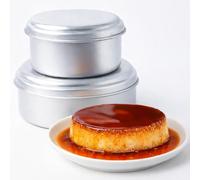 Xylarnoveth Quesillera Venezolana con Tapa Molde - 2-Pack Flanera para Baño María, Traditional Aluminum Flan Mold with Lid for Quesillo, Cheesecake, Caramel Flan & Pudding - Two (2L & 1.2L)