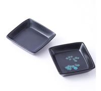Xylarnoveth Set of 2 Square Ceramic Wax Warmer Replacement Dishes - Black Matte & Brown Bloom Pattern - Large Decorative Wax Melt Tray Compatible with Open-Style Warmers