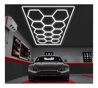 XYLGJYT 14 Grid Hexagon Garage Lights with Rectangle Frame,High Brightness 672W,6500K Natural White,5 Grid Honeycomb LED Ceiling Lights 168W,Gym Light 18,480/73,920 lumens(14 HEX)