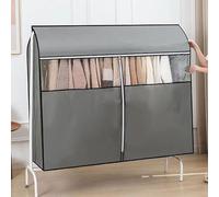 XYLGJYT Clothes Rail Cover Breathable,Height 47.24 in,Dustproof Garment Rail Cover with Zipper and Clear Window,Wardrobe Hanging Coat Protector Bags for Dresses, Coats,Suit,Grey-100x50x120cm