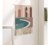 XYLGJYT Macrame Tapestry Wall Hanging,Boho Decor,Aztec Wall Tapestry Hand Woven Cotton Tassel,Cotton Linen Fabric Banner Wall Art Apartment Home Decor,O-19.68 x 27.55 in