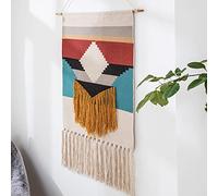 XYLGJYT Macrame Tapestry Wall Hanging,Boho Decor,Aztec Wall Tapestry Hand Woven Cotton Tassel,Cotton Linen Fabric Banner Wall Art Apartment Home Decor,N-19.68 x 27.55 in