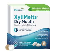 XyliMelts Dry Mouth Relief Discs Mild Mint (200 Count) - Xylitol Oral Adhering Tablets for Nighttime or Day Use, Long-Lasting Dry Mouth Relief & Saliva Support