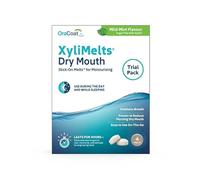XyliMelts Mild Mint Dry Mouth Relief - Xylitol Oral Adhering Tablets for Day or Night Use, Long-Lasting Dry Mouth Relief & Saliva Support (5 Discs - Trial Pack)