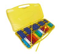 Xylophone 25 Note Xylophone Aluminum Plate Piano With Hand Knock ABS Carrying Case Percussion Rhythm(Yellow)