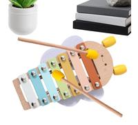 Xylophone For Kids - Double Sided Instrument, Wooden Educational Musical Toy | Xylophone On Top, Drum Pad Underside, Two In Play Mode, Color Coded Notes, Travel Carry Case For Birthday Christmas