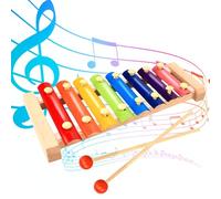 Xylophone for Kids, Xerteam Natural Wooden Xylophone, 8 Tone Toddler Glockenspiel for Kids with 2 PCS Wooden Mallets, Puzzle Musical Toy Octave