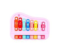 Xylophone Percussion Instrument 8 Tone Hands On Piano Musical Hand Knock Duet Xylophone Gifts(Pink)