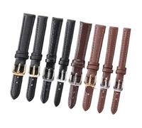 XYLRSMH Elastic Watch Strap PU Leather Watch Straps 8/10/12/14/16mm 18mm 20mm 22mm Watchband for Quartz Watch for Men Women Universal Bracelets Wrist Bands Watch Strap(Brown-Gold Clasp,8mm)