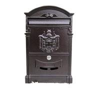 XYLRSMH Post Box Retro Creative Home Decoration Wrought Iron Bronze Mailbox Wall-Mounted Noble Logo Letter Box Mailbox Letter Box(Antique Copper)