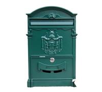 XYLRSMH Post Box Wall Mount Locking Mailbox Vintage Lockable Metal Mailboxe Large Capacity Postbox Security Mail Letter Post Box Outdoor Mail Box Letter Box(Green)