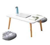 XYLUAKY Wood Folding Coffee Table Rectangle, Floor Sitting Low Table Small Space Minimalist Japanese Tatami Room,Suitable for Study, Work, Reading,White,70cm