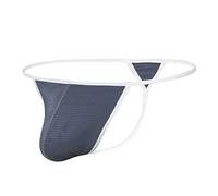 XYMAO Men's G-String Thongs Sexy Underwear Soft Pouch Breathable Lingerie Stretchy Bikini Underwear for Man Fit US Size, Grey, 3XL