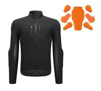 XYMCX Men's Mesh Motorcycle Jacket with CE Armor Padded Motorcycle Shirt Breathable Motorbike Gear Summer Riding Reflective Casual Protective Shirt for Motorcycle Racing,Black-L