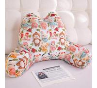 XYMCX Reading Pillow for Bed Sofa Backrest Lovely 2 In 1 Backrest Multifunctional Sofa with Full Lumbar Arm Support, Detachable Cuddle Cushion for Relaxing, Game, Watching TV,Animal Park-75 * 45cm