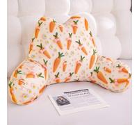 XYMCX Reading Pillow for Bed Sofa Backrest Lovely 2 In 1 Backrest Multifunctional Sofa with Full Lumbar Arm Support, Detachable Cuddle Cushion for Relaxing, Game, Watching TV,Carrot-65 * 40cm