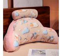 XYMCX Reading Pillow for Bed Sofa Backrest Lovely Backrest Multifunctional Sofa with Full Lumbar Arm Support Soft Durale Back Support Pillow for Relaxing Gaming Watching TV,Pink2-70 * 40cm