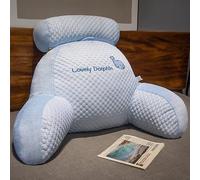 XYMCX Reading Pillow for Bed Sofa - Wedge Backrest Lovely 2 In 1 Backrest Multifunctional Sofa with Full Lumbar Arm Support Detachable Cuddle Cushion for Relaxing Reading Watching TV,Whale-60×45×20CM