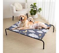 XYNHML Black Night Cloud Moon Pattern Orthopedic Elevated Dog Pet Bed(47"X31"X9"),with Metal Frame,Breathable Waterproof Dog Kennel,Sleeping Bed for Small Medium Large Dogs Cats,for Home,Outdoor Use