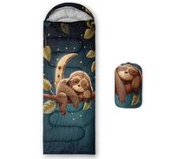 XYNHML Kawaii Sloth Pattern Camping Sleeping Bags Warm & Cool Weather Waterproof Backpacking Green Branch Sleeping Bag All Seasons Camping, for Adult Kids Boy Girls Camping Gear Equipment, Traveling