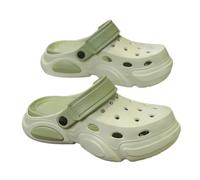 XYNM Flip flops Summer Men's Thick-soled Non-slip Breathable Toe-cap Sandals Casual Beach Slippers Plus Size Multicolor Men-green-42-43